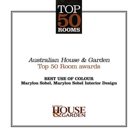 Award from House and Garden Magazine for best use of colour